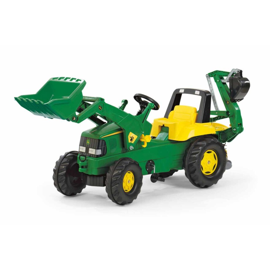 Traktor Rolly Junior John Deere sa prednjim i zadnjim utovarivačem
