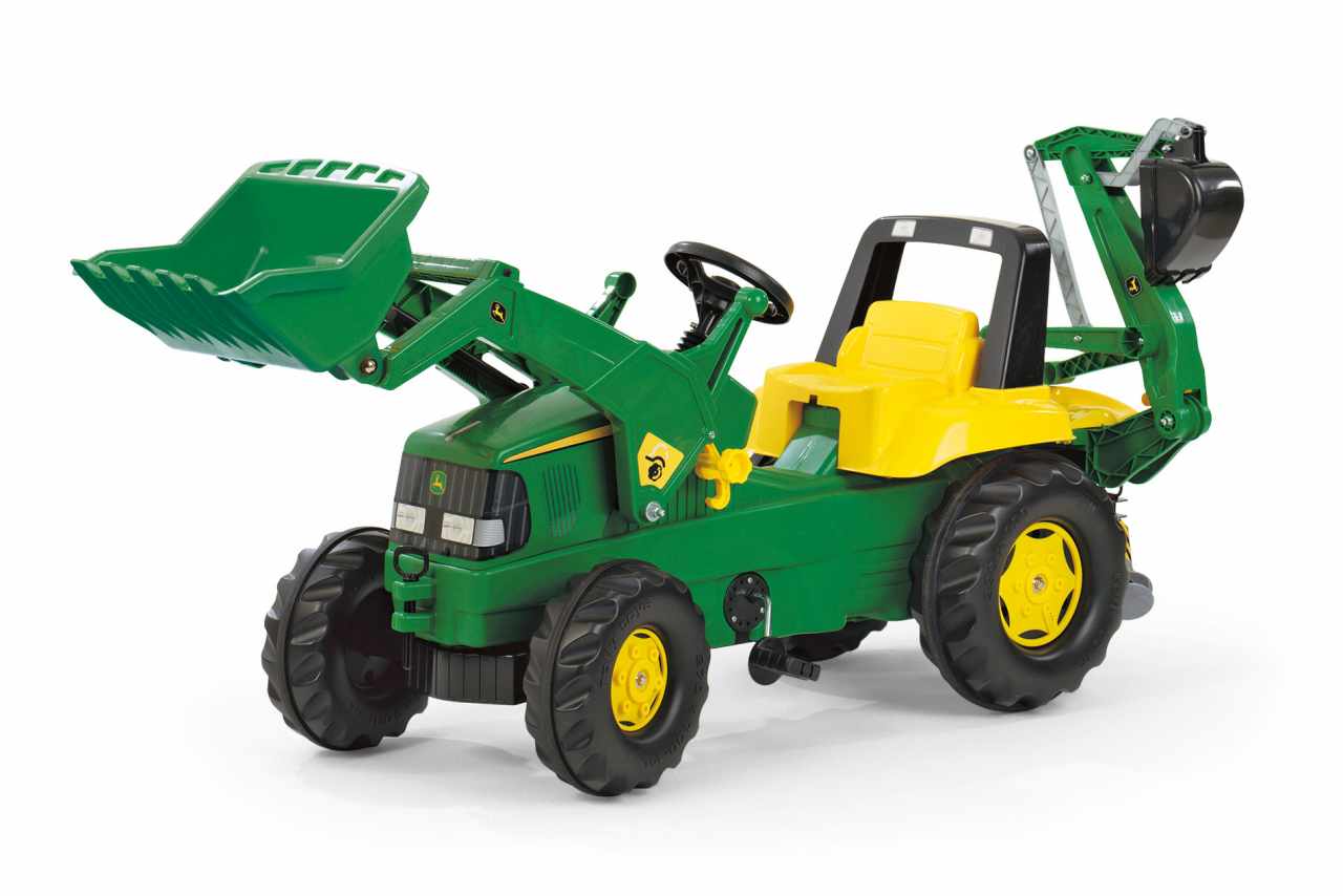 Traktor Rolly Junior John Deere sa prednjim i zadnjim utovarivačem Traktor Rolly Junior John Deere sa prednjim i zadnjim utovarivačem