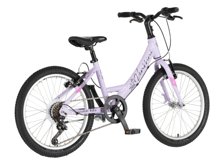 Bicikl junior 20 venssini parma alu 20" alu 12" v-brake 6 brzina 132-155cm (xs) ljubičasti sjaj uv bicikl junior 20 venssini parma venssini parma juniorski bicikl 20 inča ljubičasti sjaj aluminijumski ram
