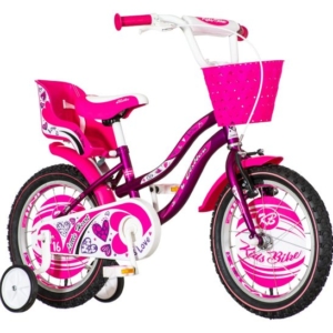 Bicikl kids visitor heart 16" 9" v-brake kontra 105-125cm (16") ljubičasti sjaj uv