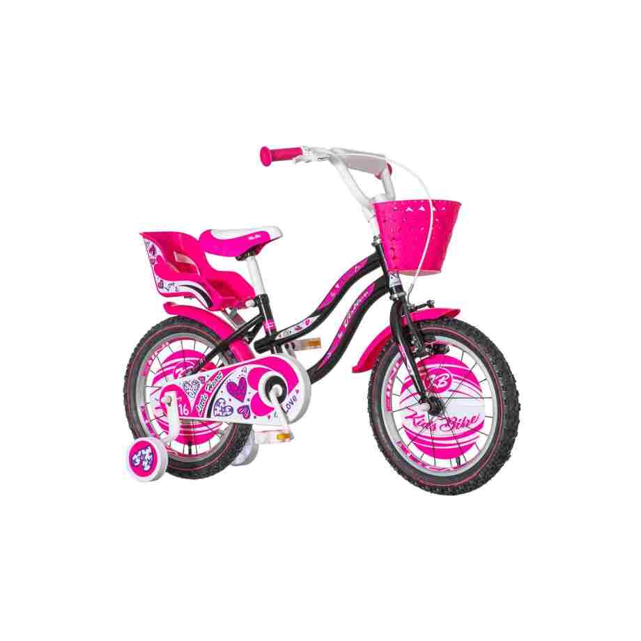 visitor little heart kids bicikla roza crna hea160