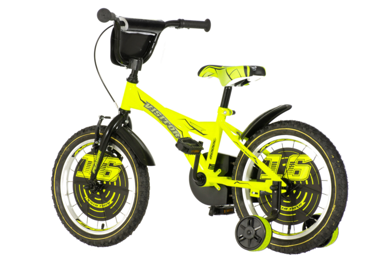 Bicikl kids visitor player 16" 9" v-brake kontra 105-125cm (16") neon žuti uv Bicikl kids visitor player 16" 9" v-brake kontra 105-125cm (16") neon žuti uv