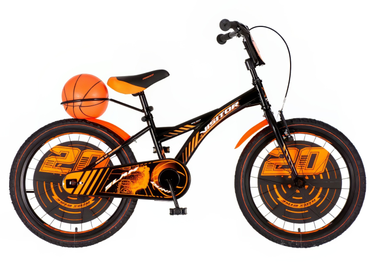 Bicikl kids visitor basket 20" 10" v-brake kontra 115-135cm (20") crno narandžasti Bicikl kids visitor basket 20" 10" v-brake kontra 115-135cm (20") crno narandžasti