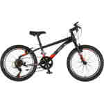 Bicikl junior 20 visitor radiance 20" 11" v-brake 6 brzina 120-142cm (xxs) crno crveni bicikl junior 20 visitor radiance visitor radiance 20 juniorski bicikl crno crveni 6 brzina v-brake