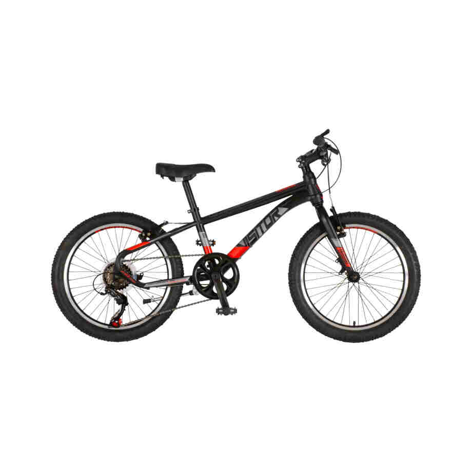Bicikl junior 20 visitor radiance 20" 11" v-brake 6 brzina 120-142cm (xxs) crno crveni bicikl junior 20 visitor radiance visitor radiance 20 juniorski bicikl crno crveni 6 brzina v-brake
