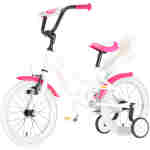 Bicikl kids visitor dog 16" 9" v-brake kontra 105-125cm (16") belo roze perla bicikl kids visitor dog 16 dečji bicikl visitor dog 16 inča belo roze perla boja