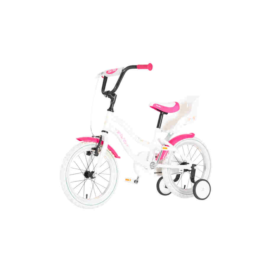 Bicikl kids visitor dog 16" 9" v-brake kontra 105-125cm (16") belo roze perla bicikl kids visitor dog 16 dečji bicikl visitor dog 16 inča belo roze perla boja