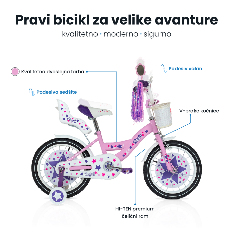 Dečija bicikla 16'' Angell roze 16 Angell info