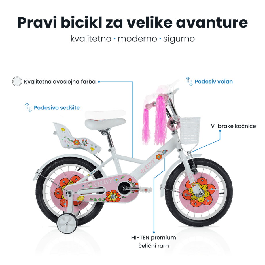 Dečija bicikla 16'' Daisy bela 16 Daisy info