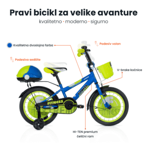 Dečija bicikla Crosser 16'' Fitness plavo-zelena Dečija bicikla Crosser 16'' Fitness plavo-zelena - Slika 3
