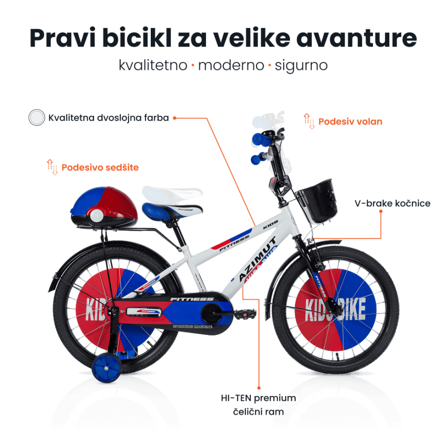 Dečija bicikla 20'' Fitness Plavo-Crvena 20 Azimut info