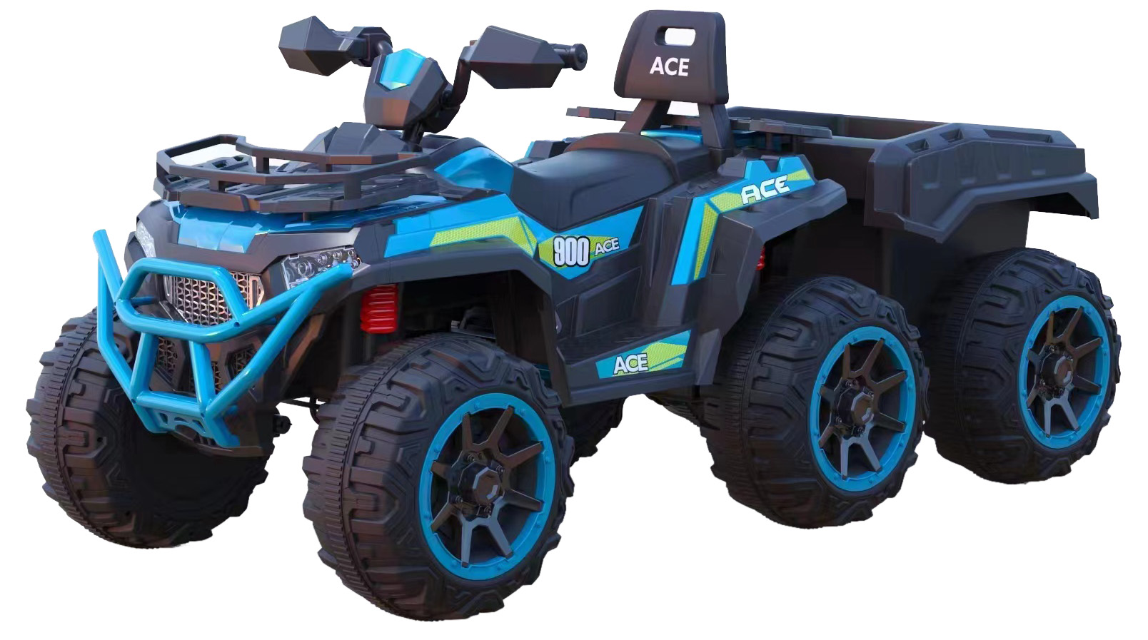 3530153C-1-1 Auto na baterije ATV Veliki+prikolica TS-153- C plavi