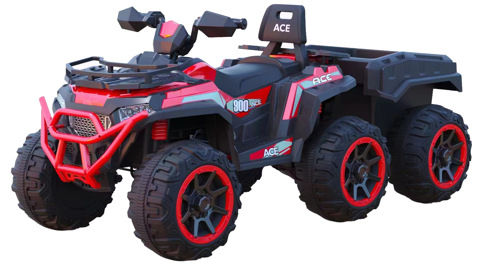 3530153C-2-2 Auto na baterije ATV Veliki+prikolica TS-153- C crveni