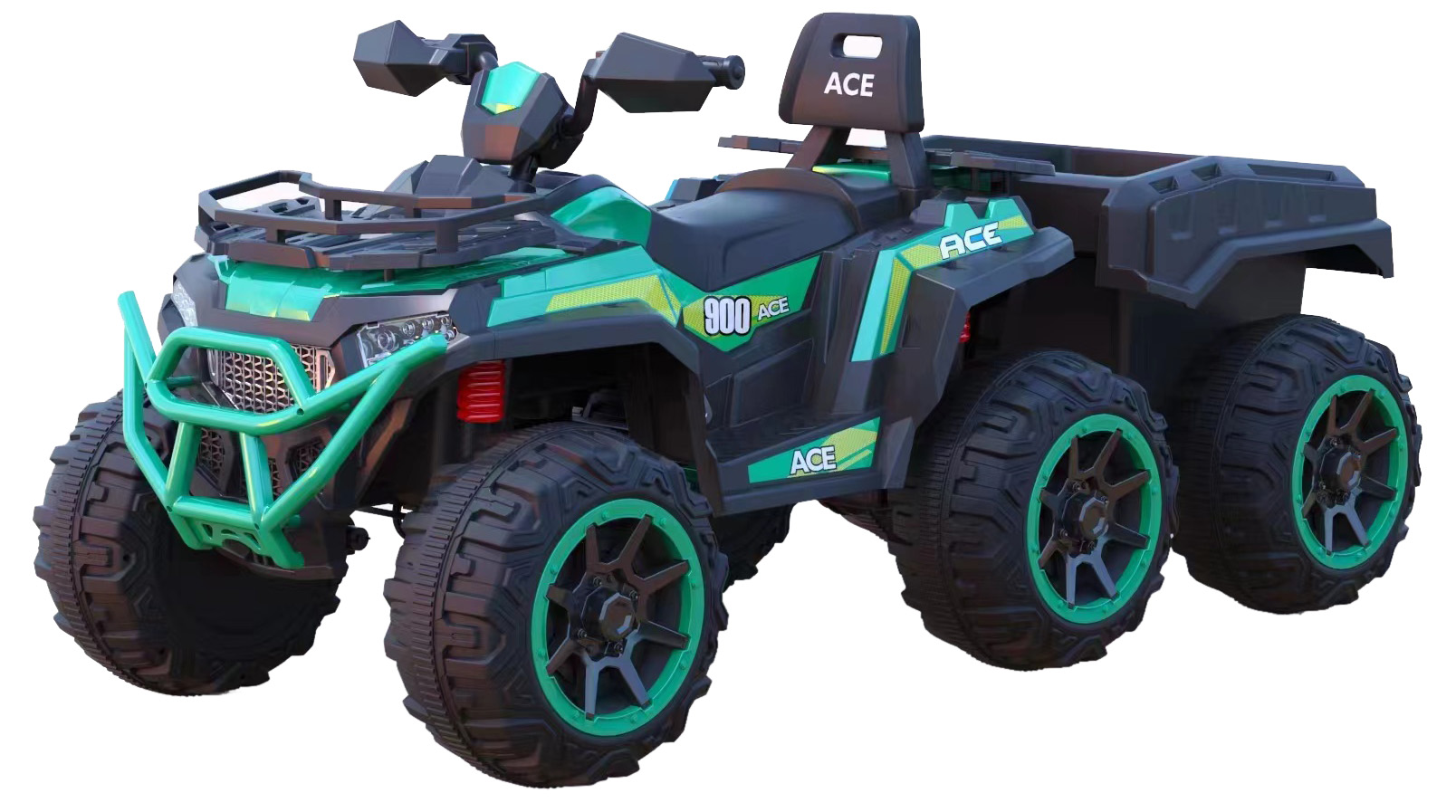 3530153C-4 Auto na baterije ATV Veliki+prikolica TS-153- C zeleni