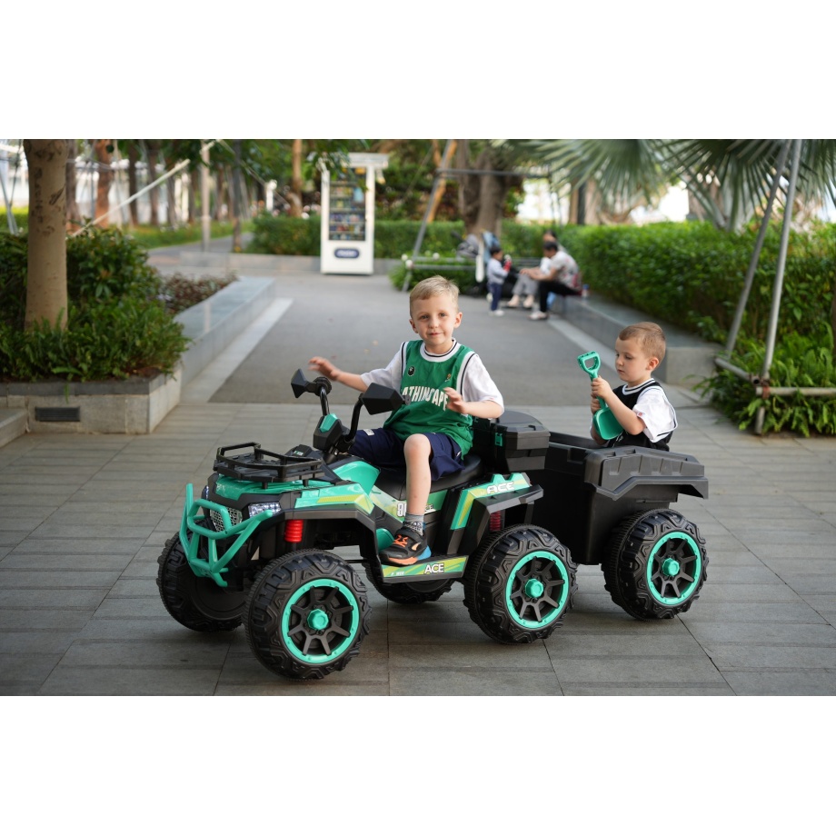Auto na baterije ATV Veliki+prikolica TS-153- C zeleni 3530153C GREEN 2 scaled 1