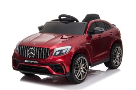Crveni Mercedes AMG GLC 63S Coupe na akumulator za decu, licencirani model
