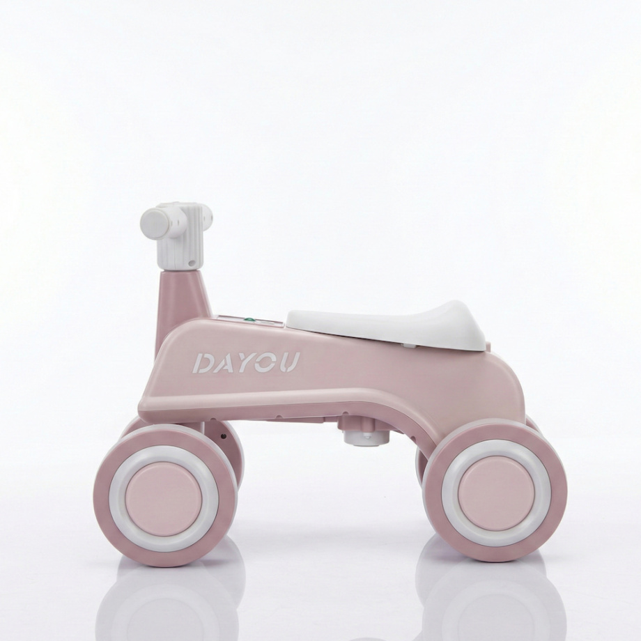 Dečija guralica "Dayou" sa metalnom ručkom i muzikom – Roze SM 26002R side
