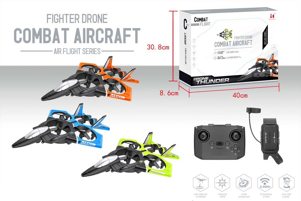 Avion R/C u tri boje – zelena, narandžasta, plava
