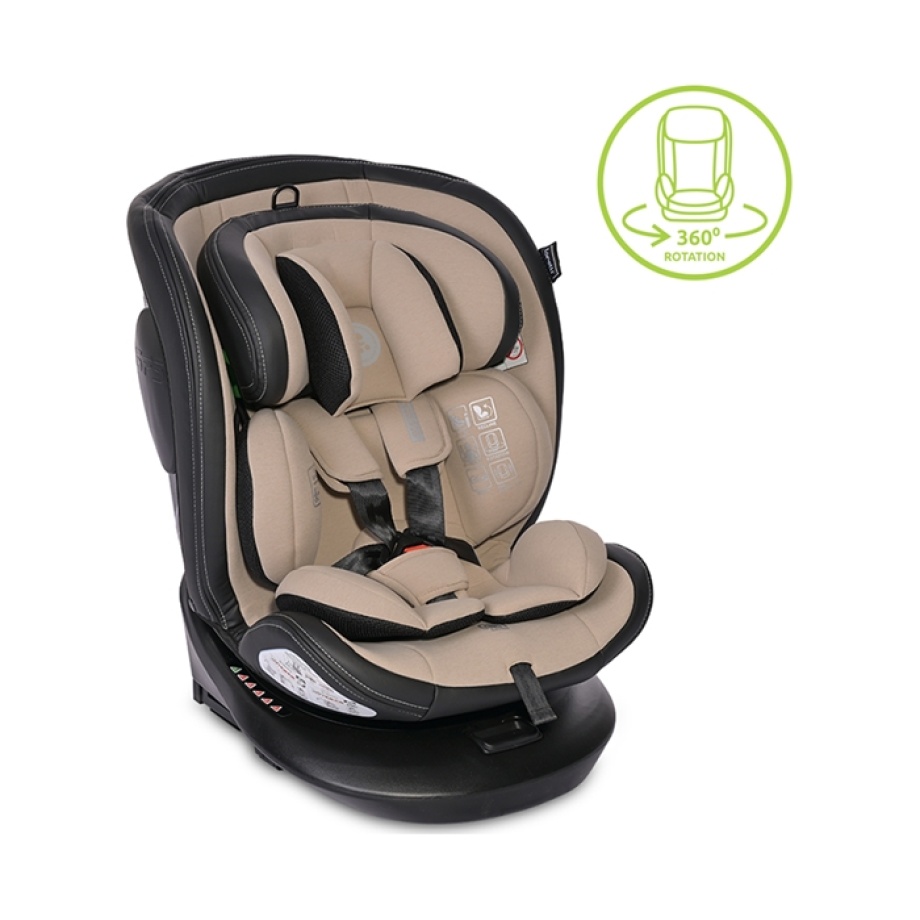 Lorelli Aviator i-Size Isofix auto sedište 40-150cm beige — rotacija 360 stepeni