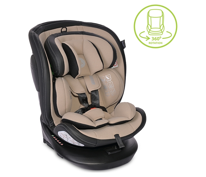 10071832412_3 Lorelli Aviator i-Size Isofix auto sedište 40-150cm beige — rotacija 360 stepeni