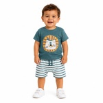 Komplet majica sorc prugice zeleni 06-09-12-18 meseci - Slika 2