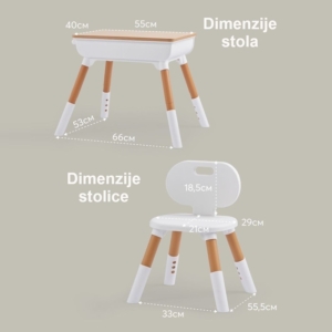 BBO SET DECIJI STO I STOLICA - NATUR - Slika 6
