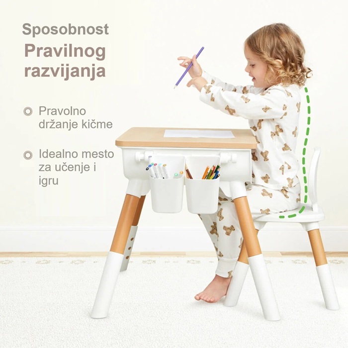 BBO SET DECIJI STO I STOLICA - NATUR