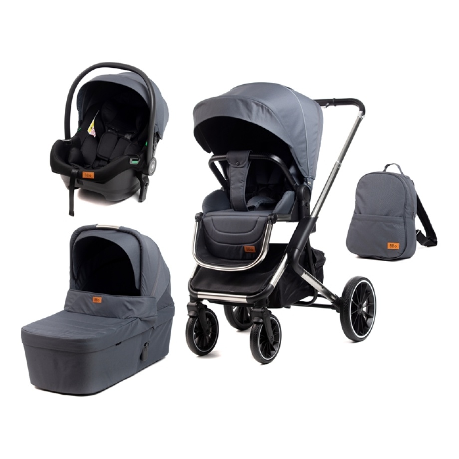 Kolica za bebe 3u1 FlexiTrio siva boja, BBO