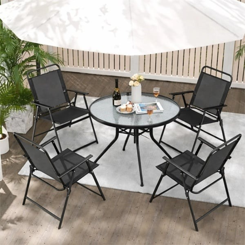 Bastenski-set-sto-okrugli-i-sklopive-stolice-za-4-osobe-24-SA0124C Baštenski set sto okrugli i sklopive stolice za 4 osobe 24-SA0124C