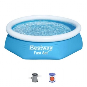 Početna Bazen za decu sa prstenom na naduvavanje Fast set 244x61cm Bestway 57450