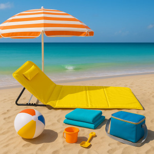 Ležaljka sklopiva za plažu 140x39cm Žuta LP-722000Žuta