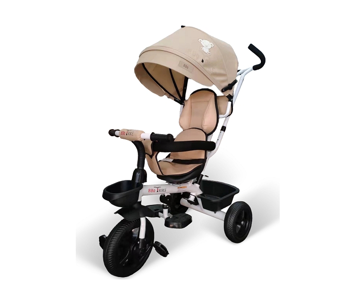 T188BEIGE BBO tricikl Sportisimo bež sa ručkom za roditelje i tendom