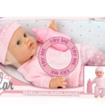 lutka beba sa zvukom Baellar u roze odelu sa kapom i flašicom