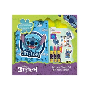kreativni set sa 3D dnevnikom Stitch flomasteri stikeri i pečat