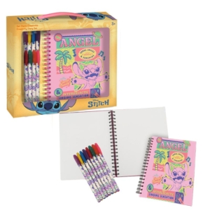 kreativni set sa dnevnikom Stitch Angel i gel olovkama za decu