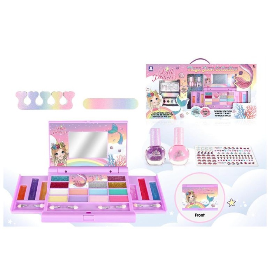 image3 set za sminku za devojčice Little Princess roze kutija sa ogledalom i paletom senki