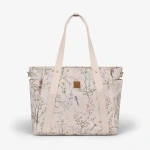 Torba za mame FLORENCE Secret Garden Beige pruža organizovan prostor za sve bebine potrepštine tokom šetnji i putovanja