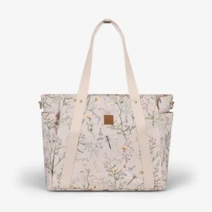 Torba za mame FLORENCE Secret Garden Beige pruža organizovan prostor za sve bebine potrepštine tokom šetnji i putovanja