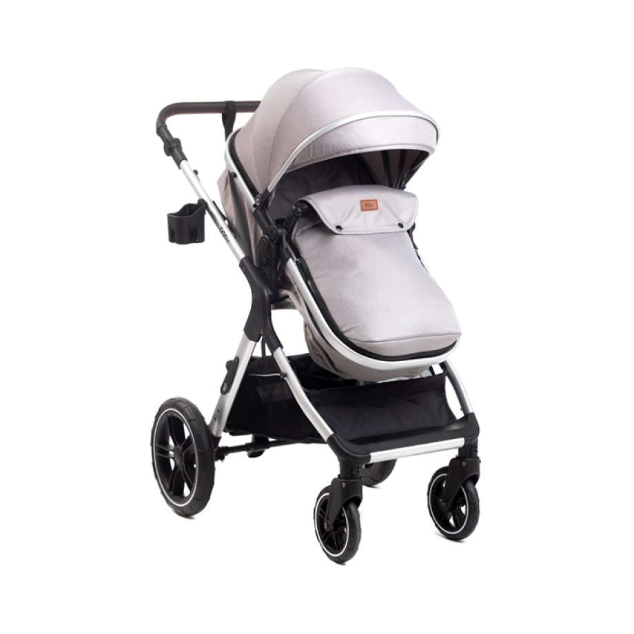 BBO KOLICA ZA BEBE (X1) DORY SET - GREY Kolica za bebe BBO Dory set, bočni prikaz sa tendom