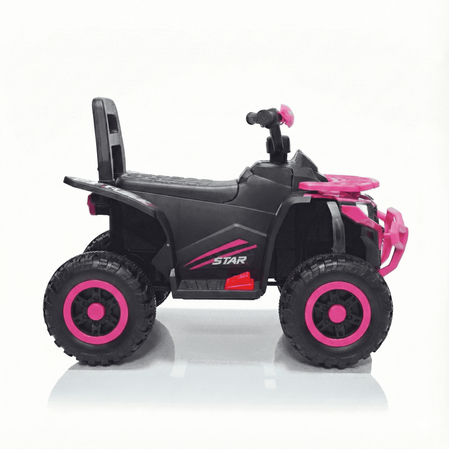 Dečiji kvad srednje veličine na akumulator Roze(6V) Roze dečiji kvad na akumulator sa LED svetlima i power displejom