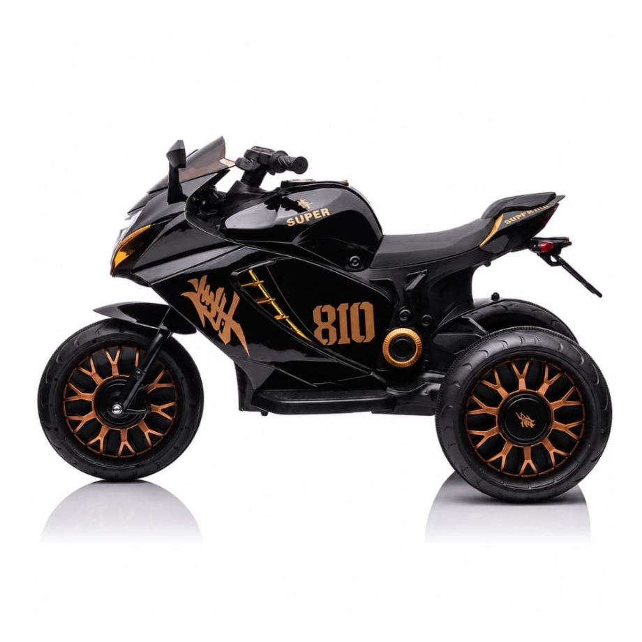 Crni dečiji motor na akumulator NINJA sa sportskim dizajnom