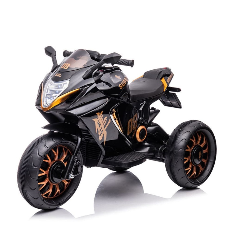 Motor na akumulator NINJA crni, veliki dečiji motor sa tri točka
