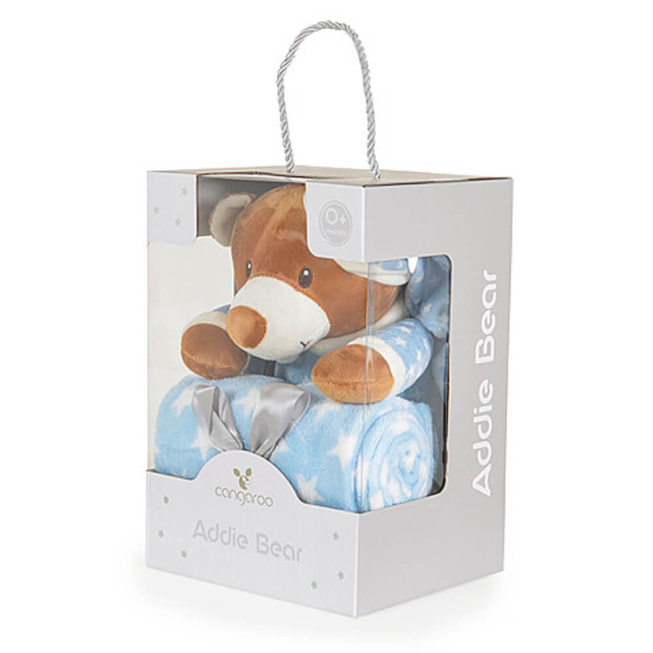 Cangaroo ćebe za bebe s igračkom Addie Bear - plavo Cangaroo ćebe za bebe s igračkom Addie Bear - plavo
