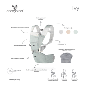 Cangaroo Kengur nosiljka Ivy + GRATIS pamučni jastučići - Green