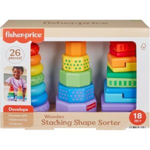 Fisher Price Drvena igračka za slaganje i sortiranje oblika Fisher Price Drvena igračka za slaganje i sortiranje oblika