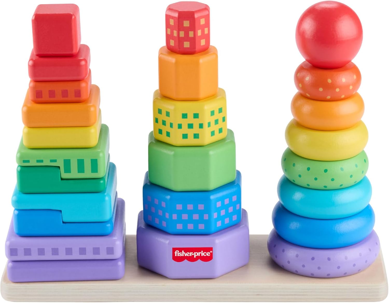 Fisher Price Drvena igračka za slaganje i sortiranje oblika Fisher Price Drvena igračka za slaganje i sortiranje oblika 2