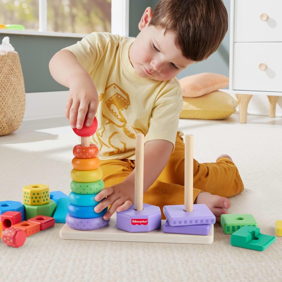 Fisher Price Drvena igračka za slaganje i sortiranje oblika Fisher Price Drvena igračka za slaganje i sortiranje oblika 3