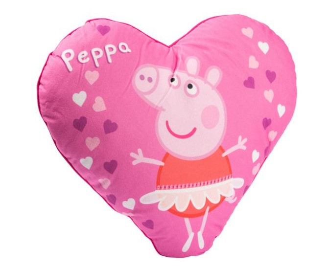 Jastuk srce Pepa Prase Plišani jastuk u obliku srca sa likom Pepe Prase