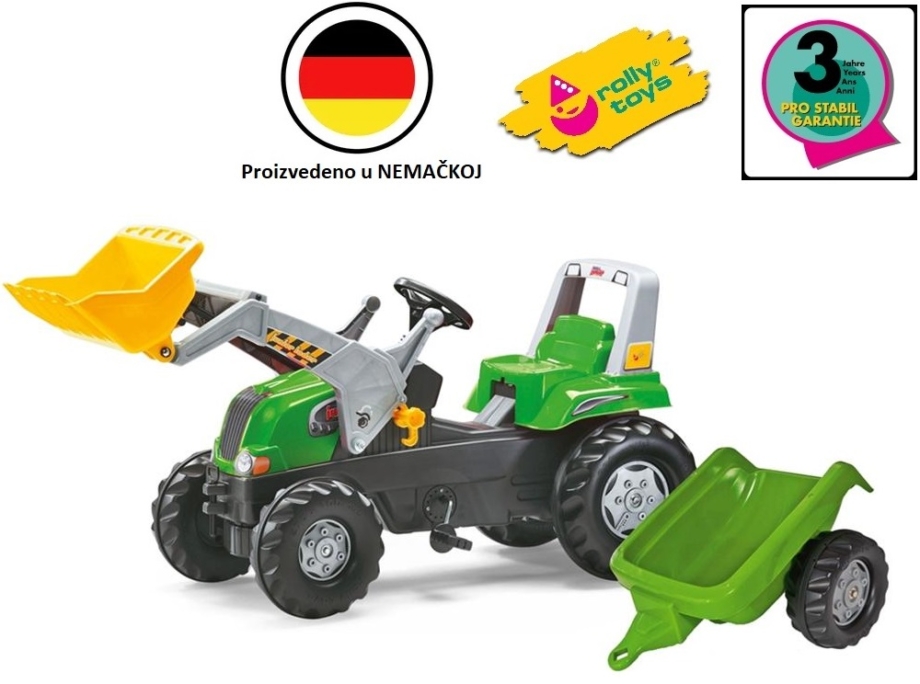 Traktor Junior sa kašikom i prikolicom zel. Traktor Junior sa kašikom i prikolicom zel.