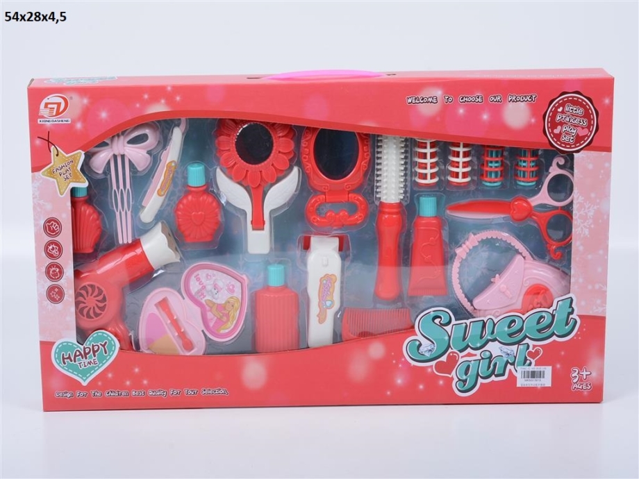 Set za ulepšavanje za devojčice Sweet Girl Set za ulepšavanje za devojčice sa fenom, ogledalima i četkom